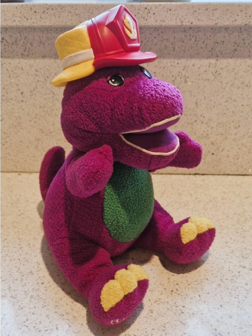 Barney  the Dinosaur Plush:

Singing Fireman Hat, Working Purple Dinosaur